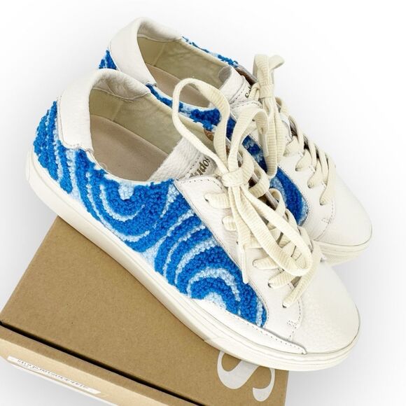 SOLUDOS NIB Ibiza Platform Sneaker Psychedelic Swirl Marine Blue Anthropologie‎ - Picture 8 of 12